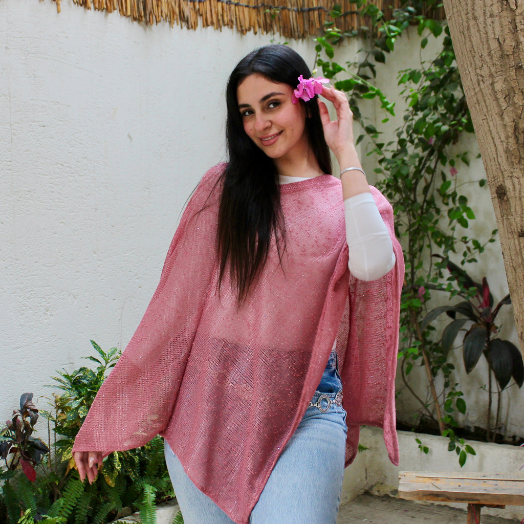 Glitter cape ( white - pink- gold )
