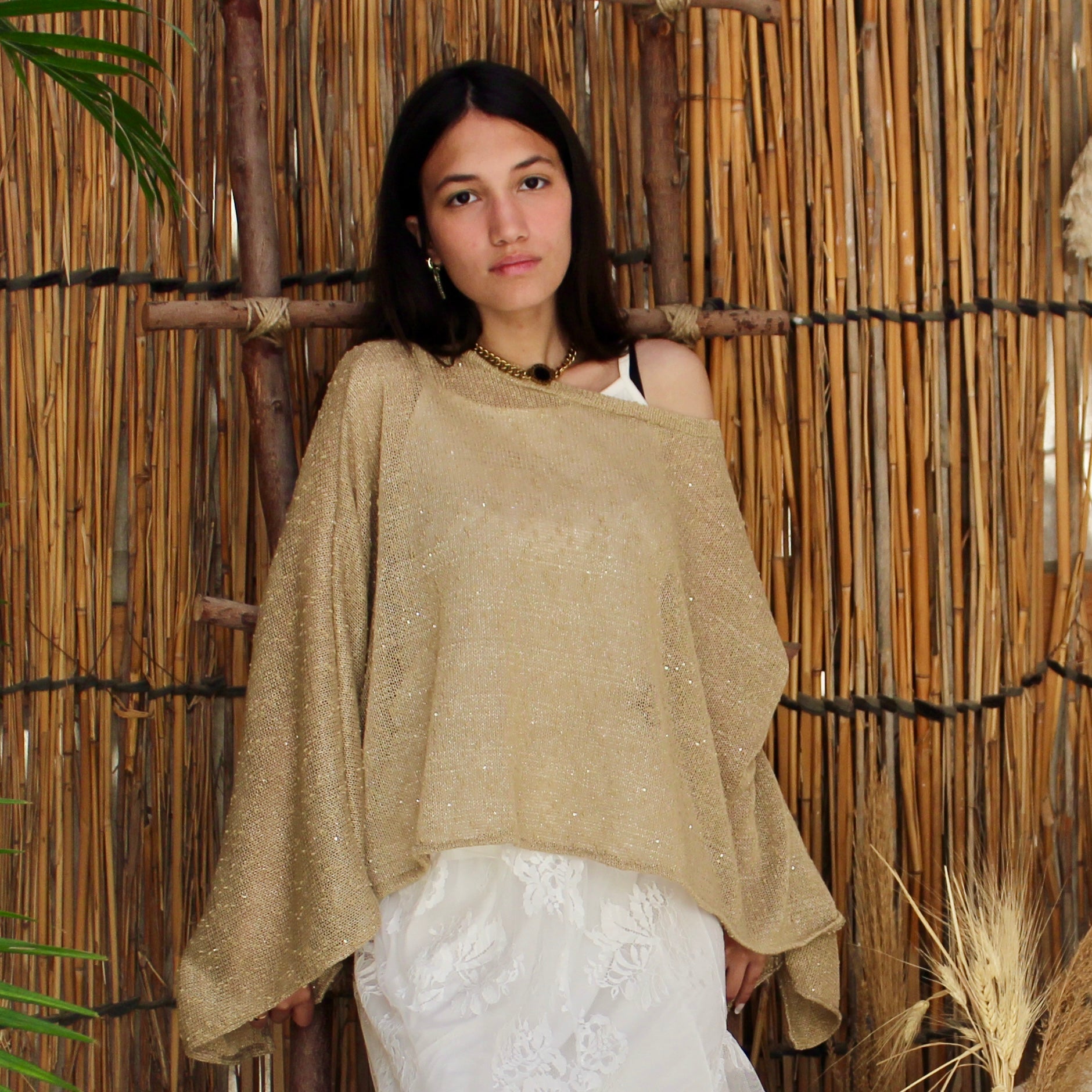 Glitter cape ( white - pink- gold )