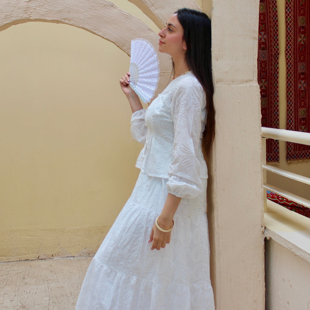 Voile white set