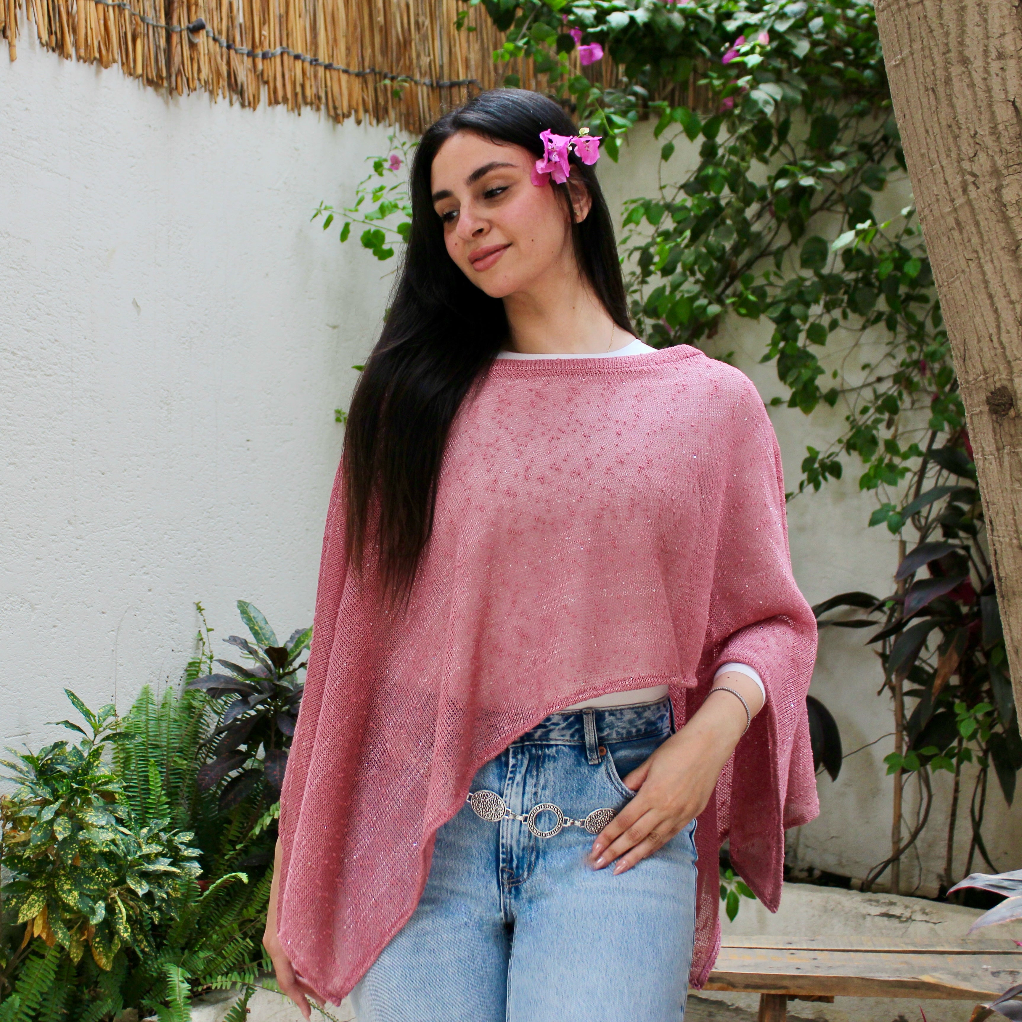 Glitter cape ( white - pink- gold )