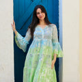 Floral Tiered Embroidered V-Neck Dress