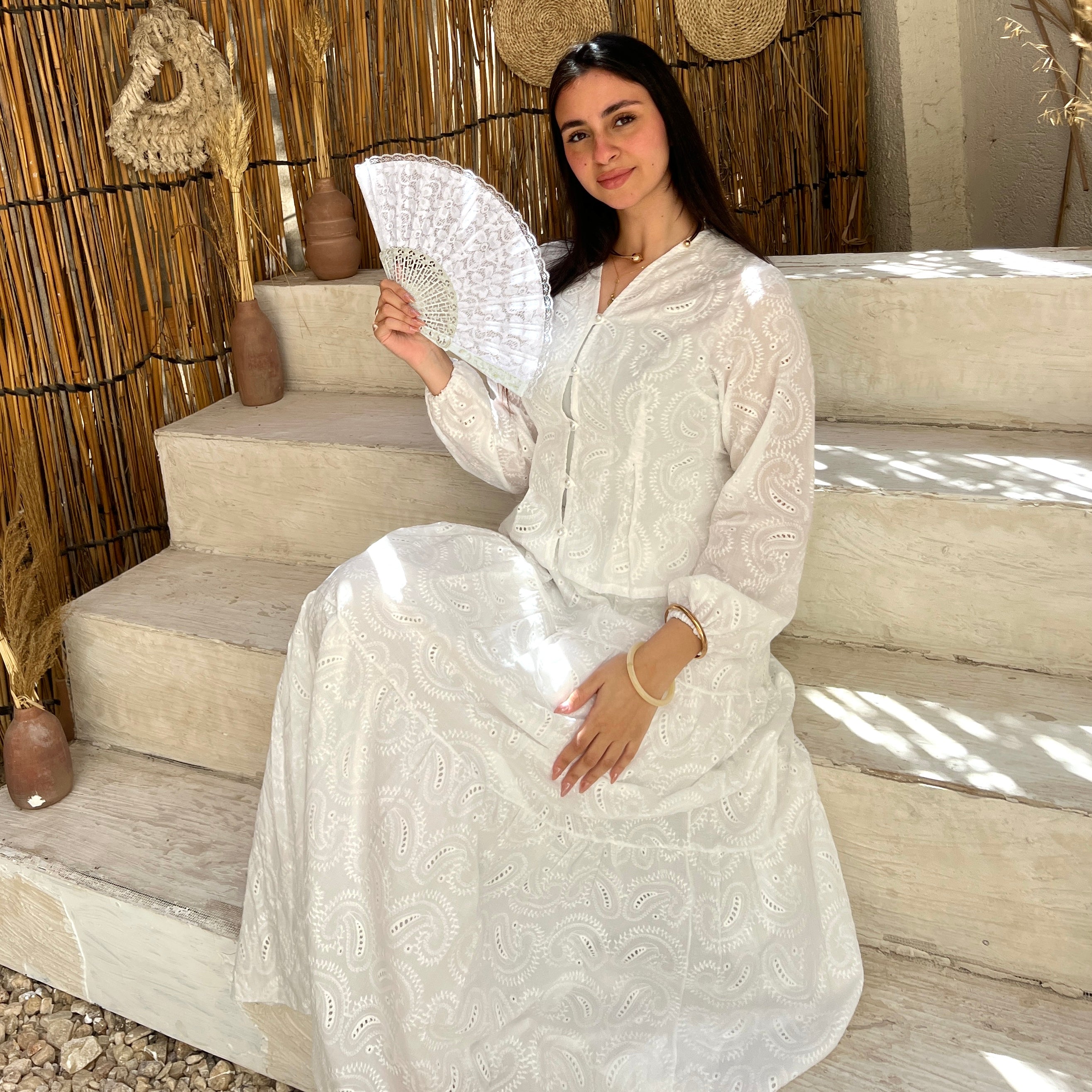 Voile white set
