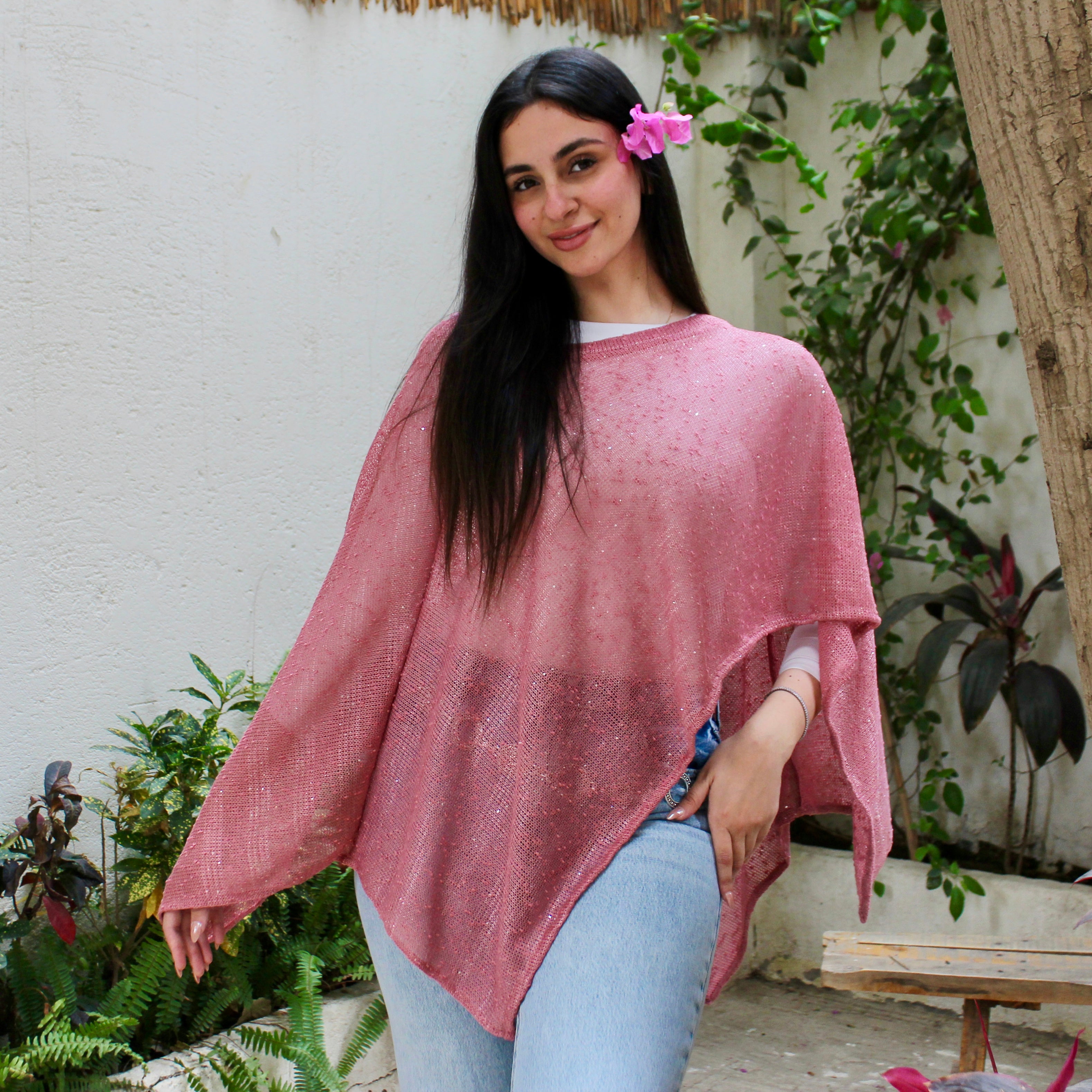Glitter cape ( white - pink- gold )