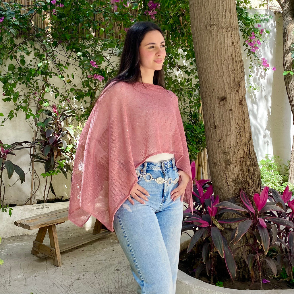 Glitter cape ( white - pink- gold )