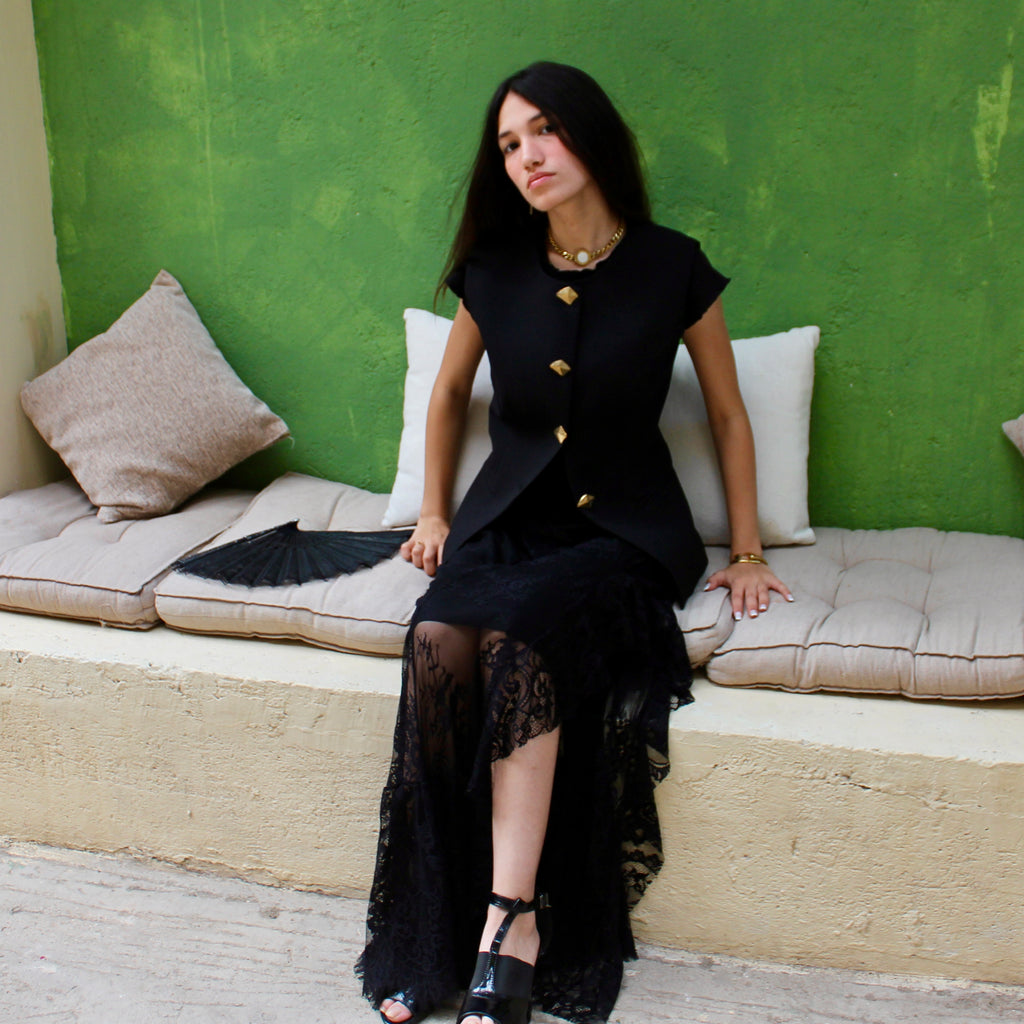 Lace skirt (black & white)