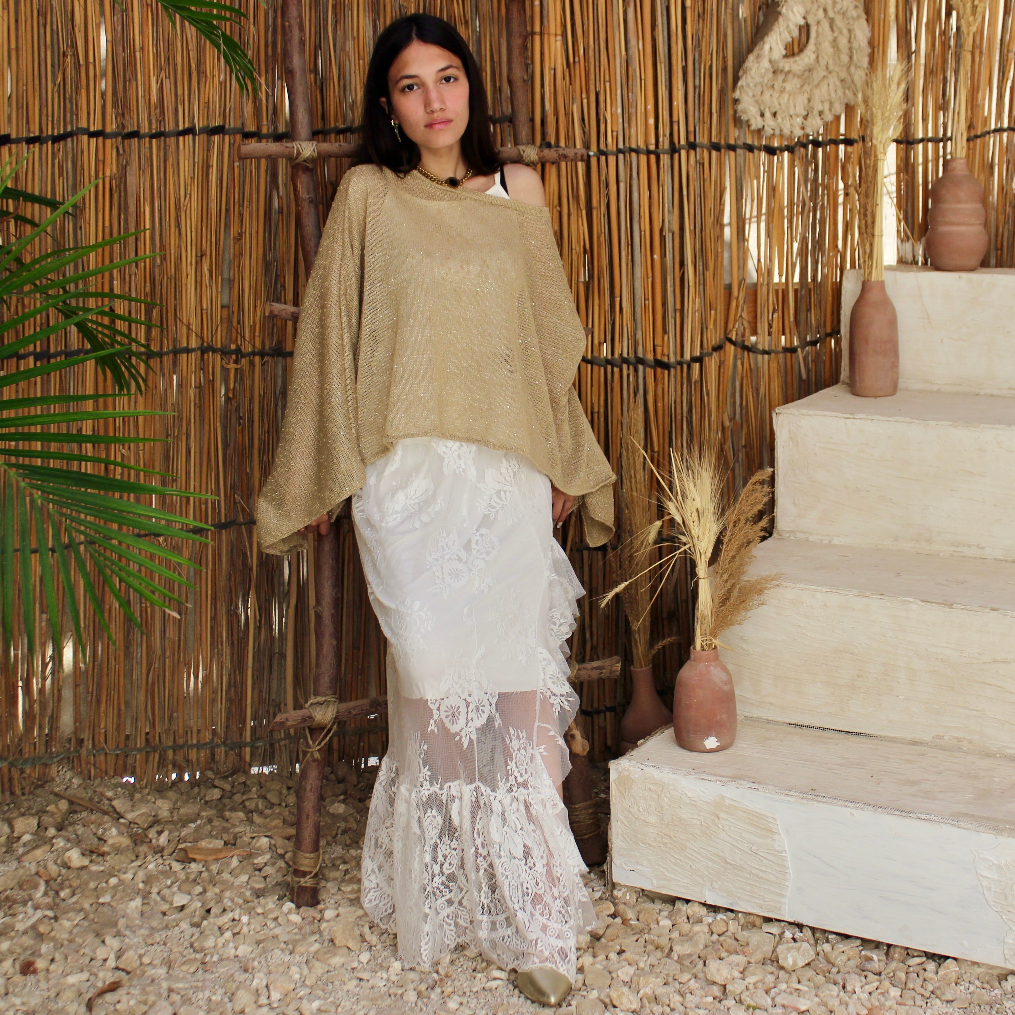 Lace skirt (black & white)