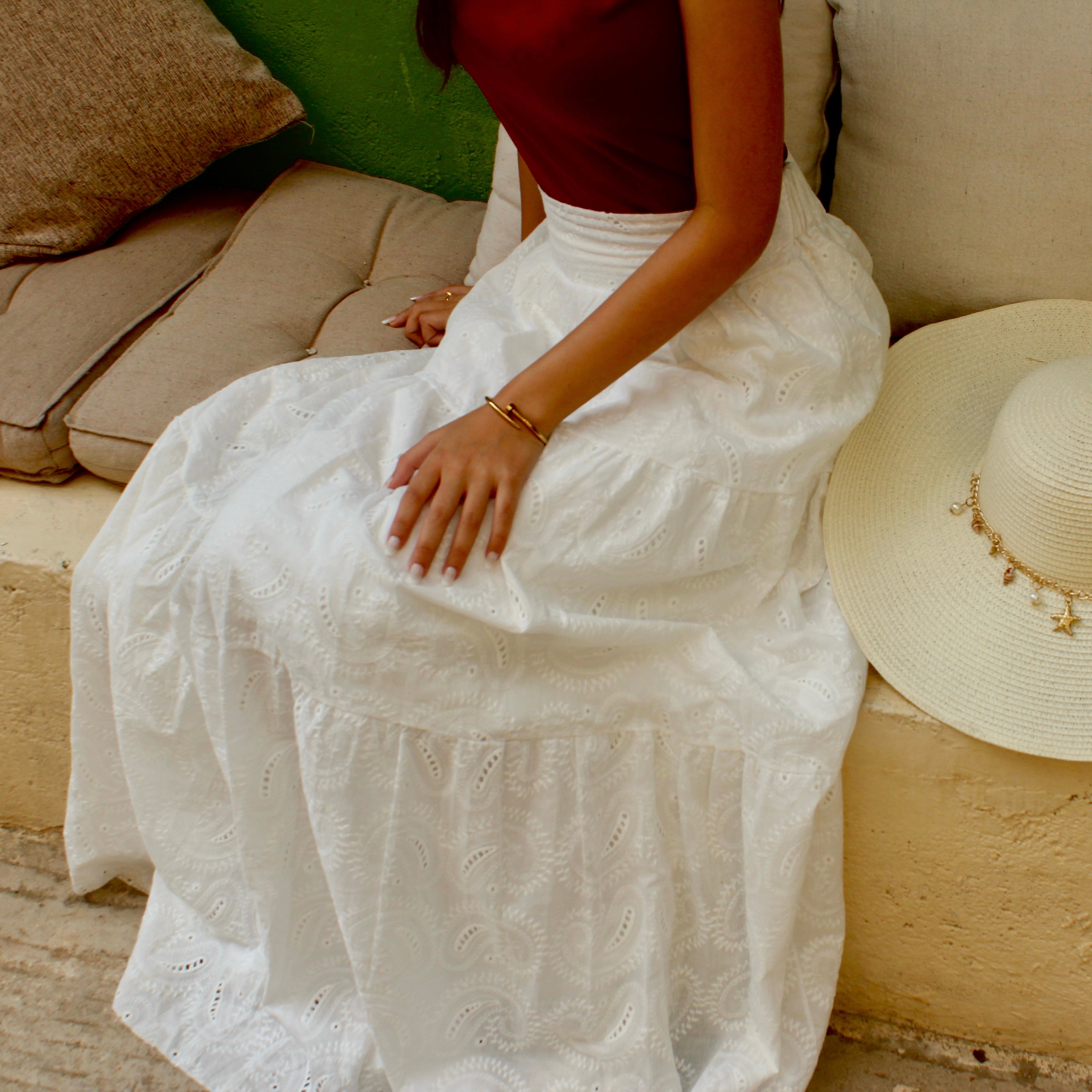 A Voile white skirt