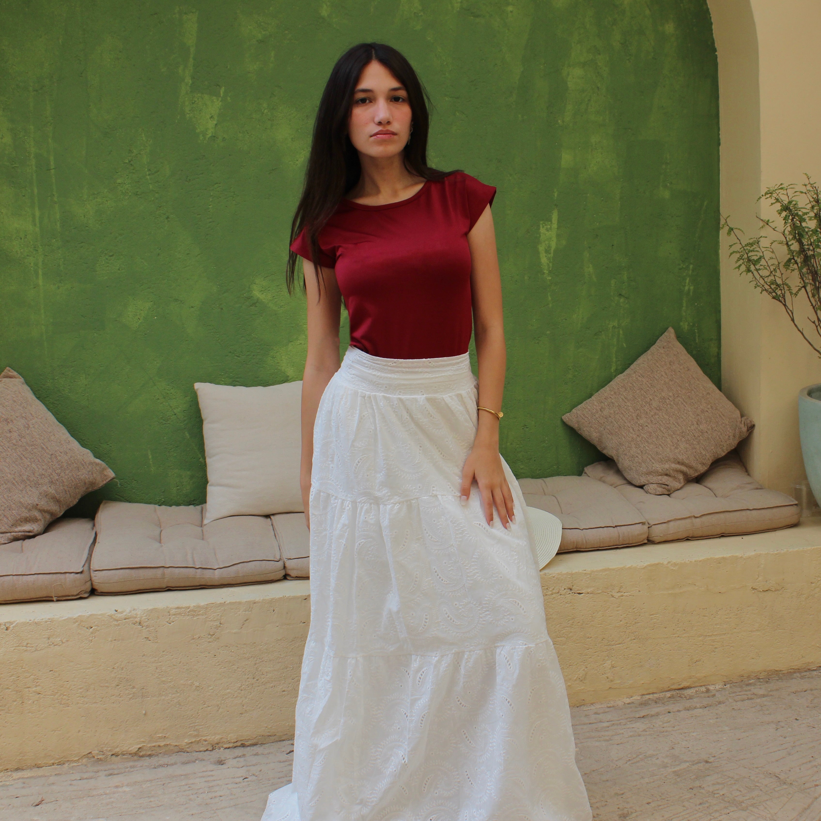 A Voile white skirt